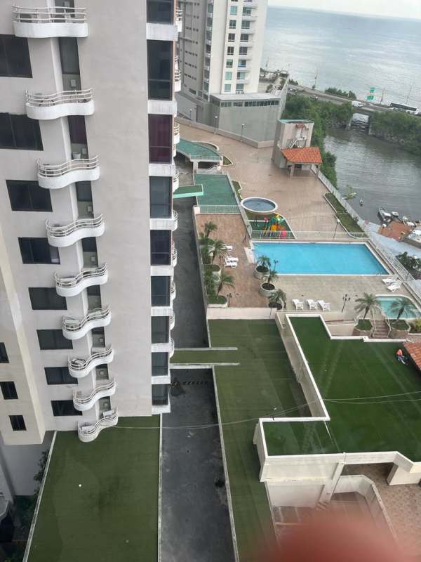 Modern living room with panoramic windows and ocean view PH San Francisco Bay Panama