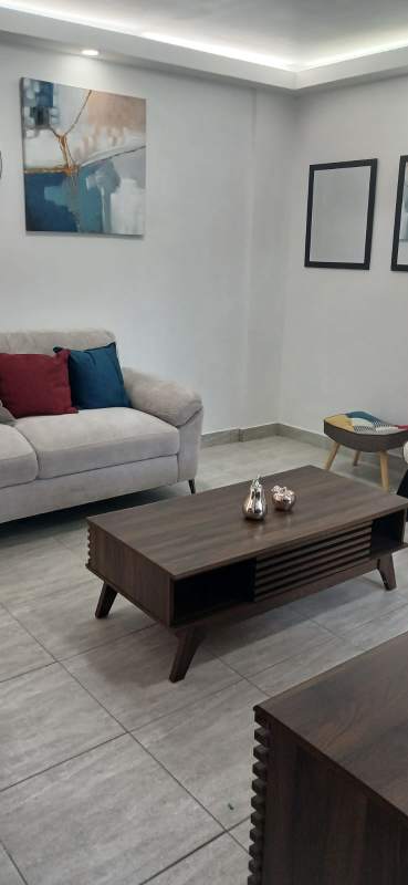 Kitchen with white cabinets and countertop ceramic finish PH Villa Lua Tocumen Panama