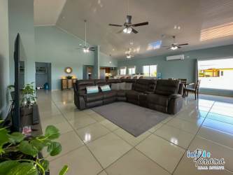 Bright guest room featuring ensuite bath in Playa La Barqueta luxury home
