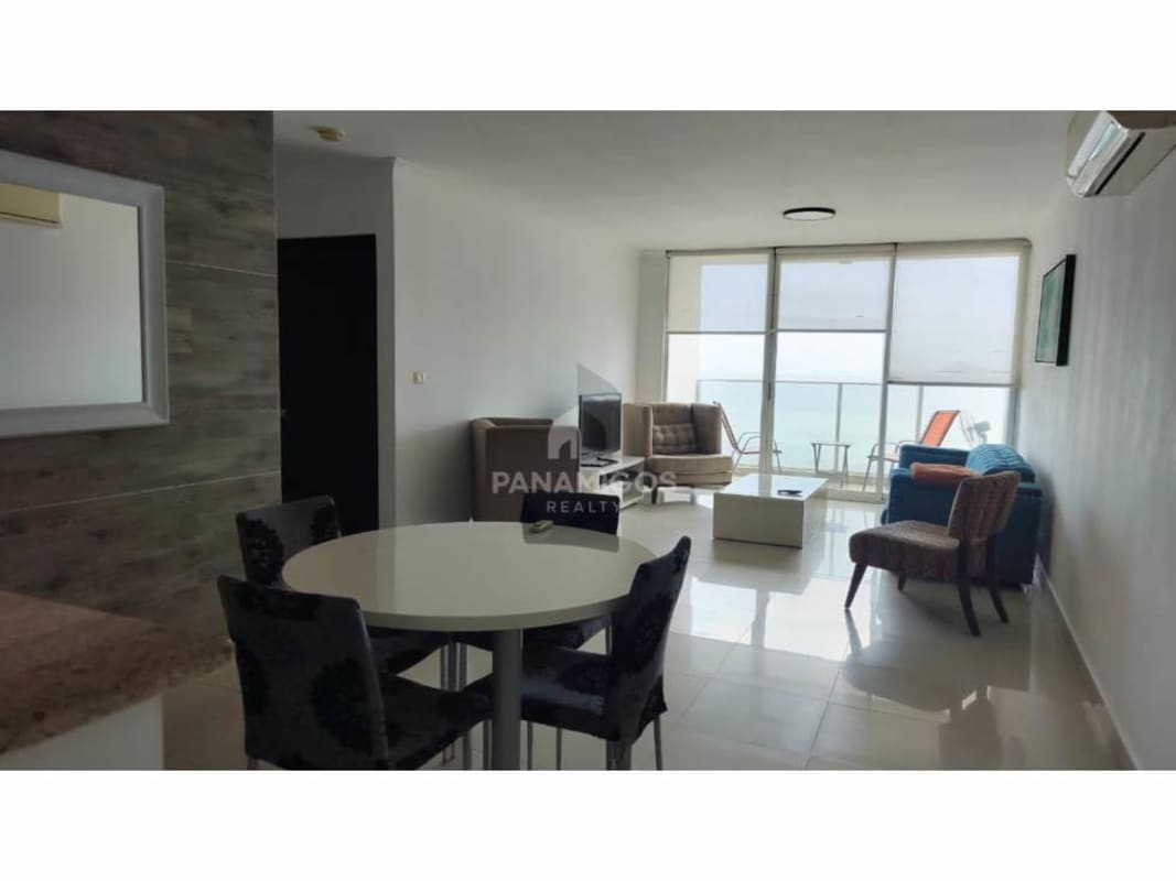 Modern kitchen with granite countertops and breakfast bar in Punta Pacifica Panama