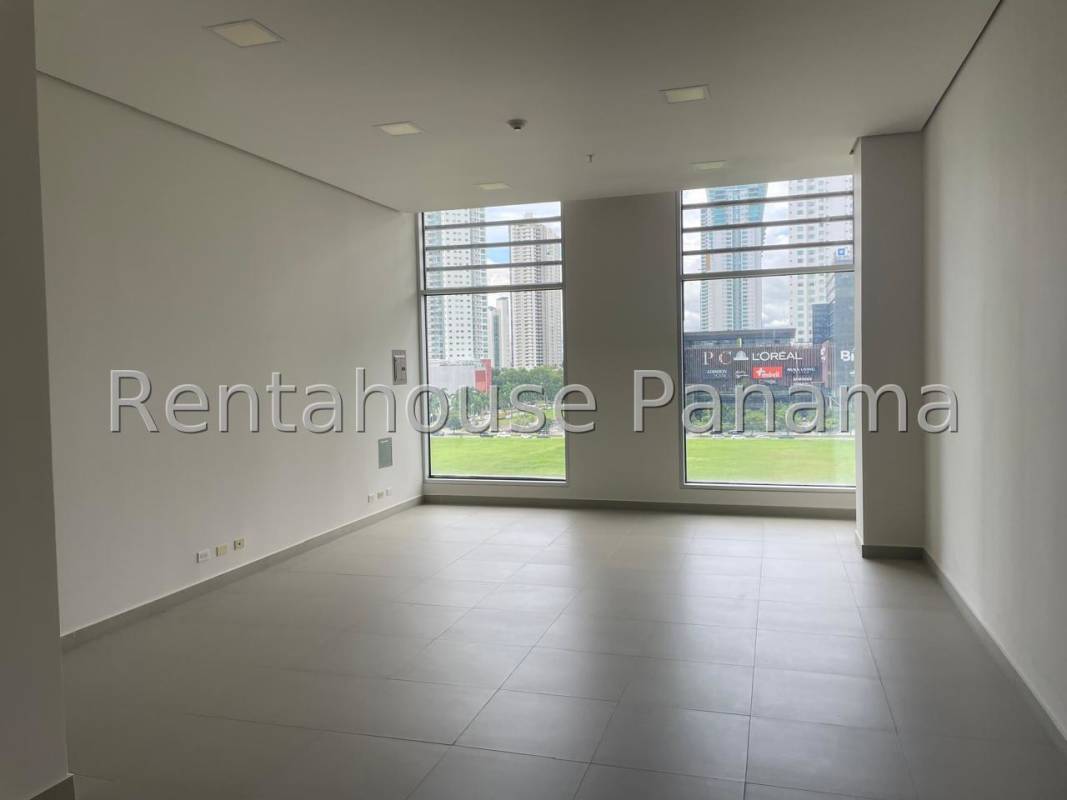 Modern empty office with large windows in Ocean Business Plaza Costa del Este Panama City