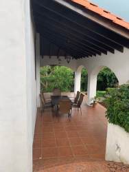 Elegant covered terrace patio arches Mediterranean style in farmhouse Sora Panama