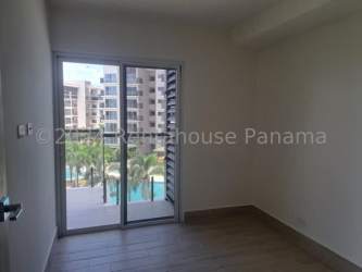 Open kitchen with porcelain tile flooring in beachfront condo Punta Chame