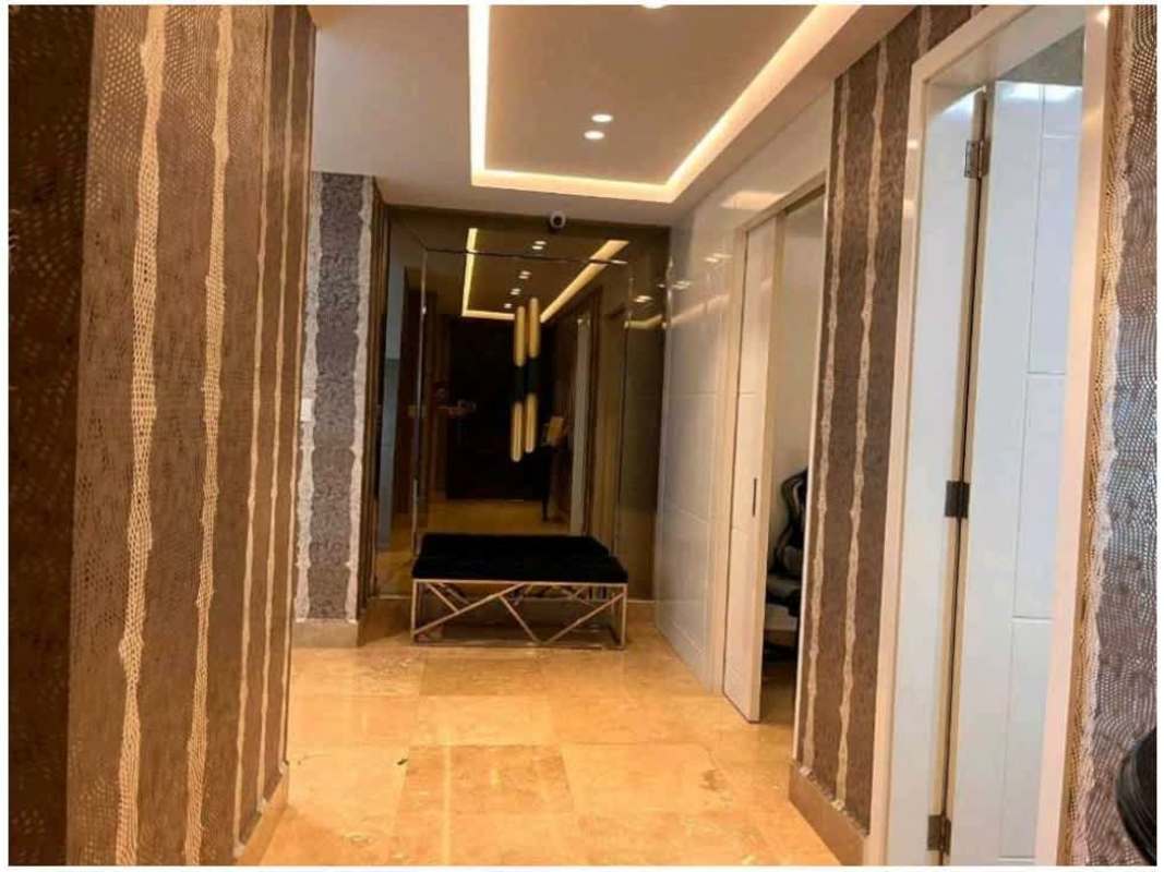 Luxury master bedroom with panoramic ocean view at PH Q Tower Panama City