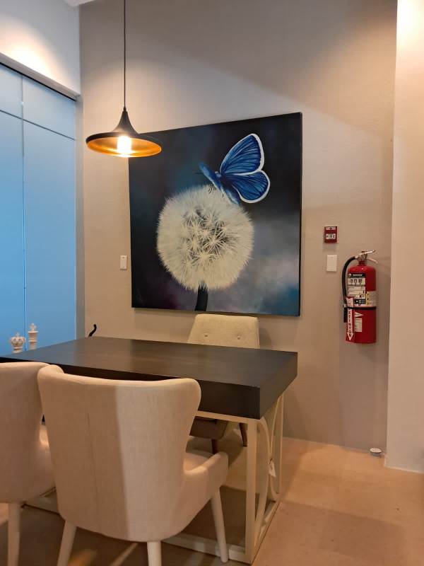 Dining or break room with artwork and pendant lighting Edison Corporate Center Edison Park Panama