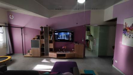 Contemporary bathroom with glass shower, dual sink vanity in El Valle estate Panama