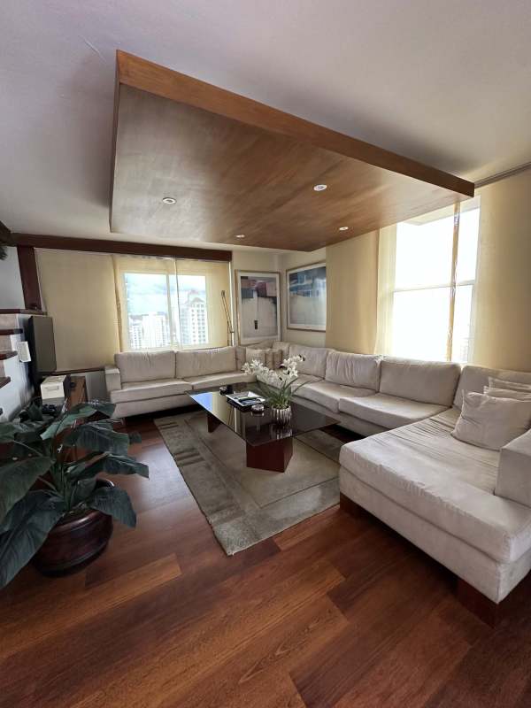 Luxury master bedroom with ensuite bath and large windows El Cangrejo PH Del Rey Panama