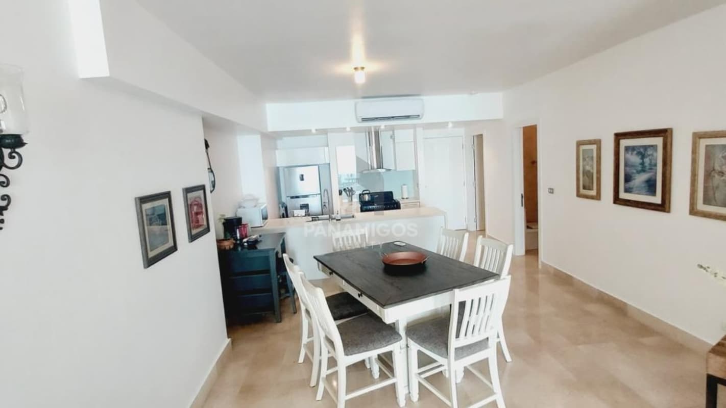Modern luxury living and dining room with oceanfront views PH YOO Avenida Balboa