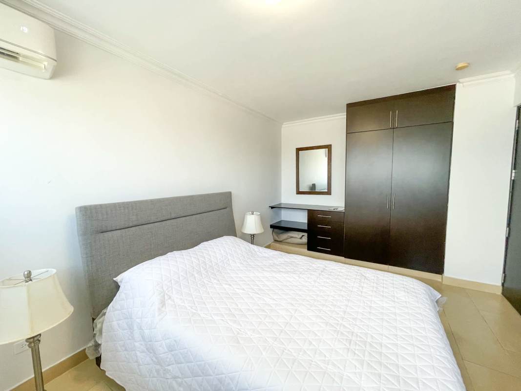 Elegant bathroom with marble tiles, glass shower in PH Pacific Coast San Francisco Panama