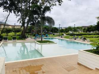 Landscaped green areas and walkways PH River Valley Panama Pacifico