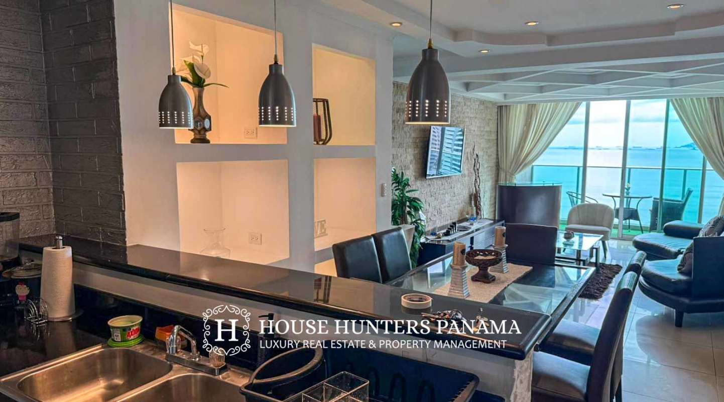 Remodeled kitchen with granite counters and appliances in Pacific Sea Punta Paitilla Panama
