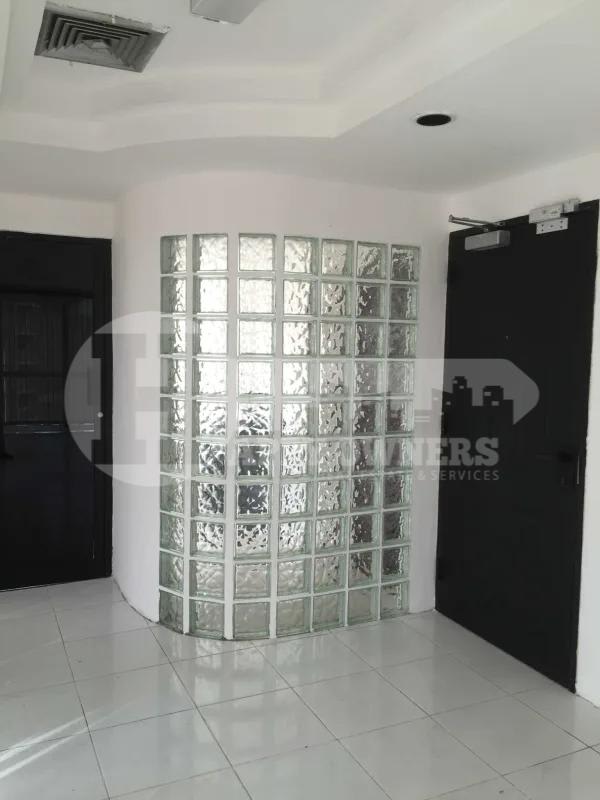 Interior panoramic office view with sea skyline vista Torre BAC on Avenida Balboa Panama