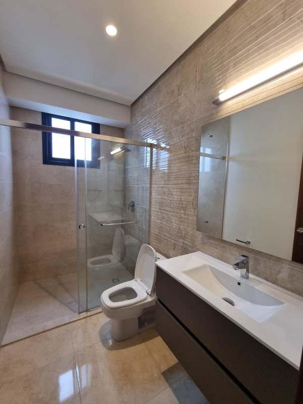 Bedroom with large windows closet marble floors PH Matisse Costa del Este Panama