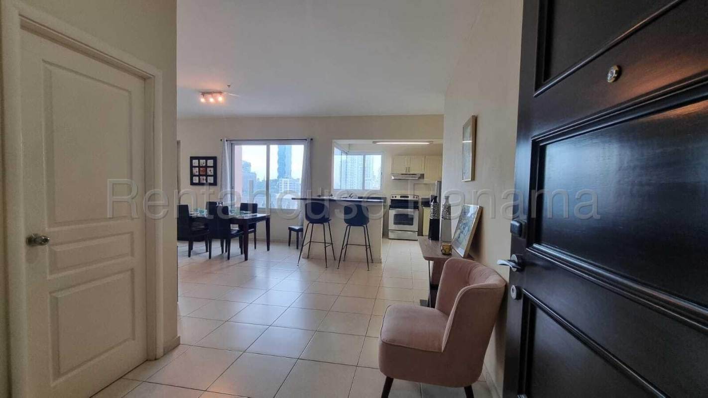 Bedroom featuring ocean view windows, modern design in PH Vista del Mar Panama City