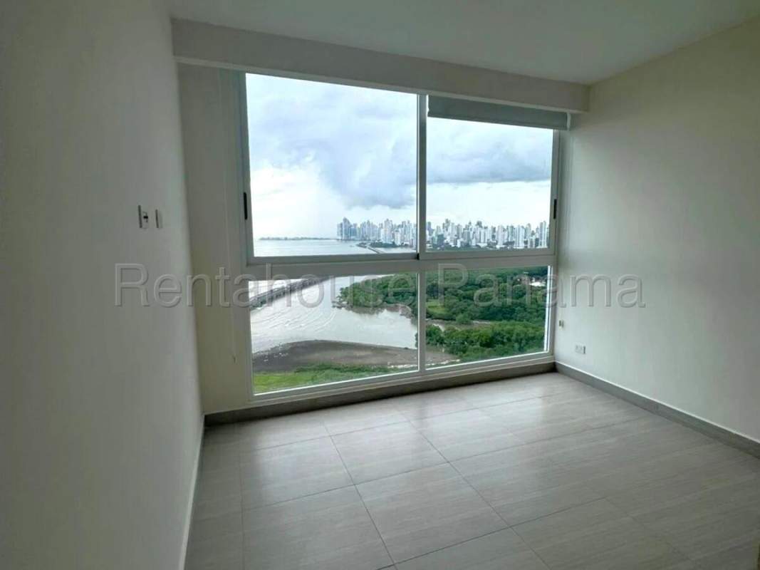 Modern bathroom with glass shower enclosure, vanity, tile floors for rent PH Asia Panama