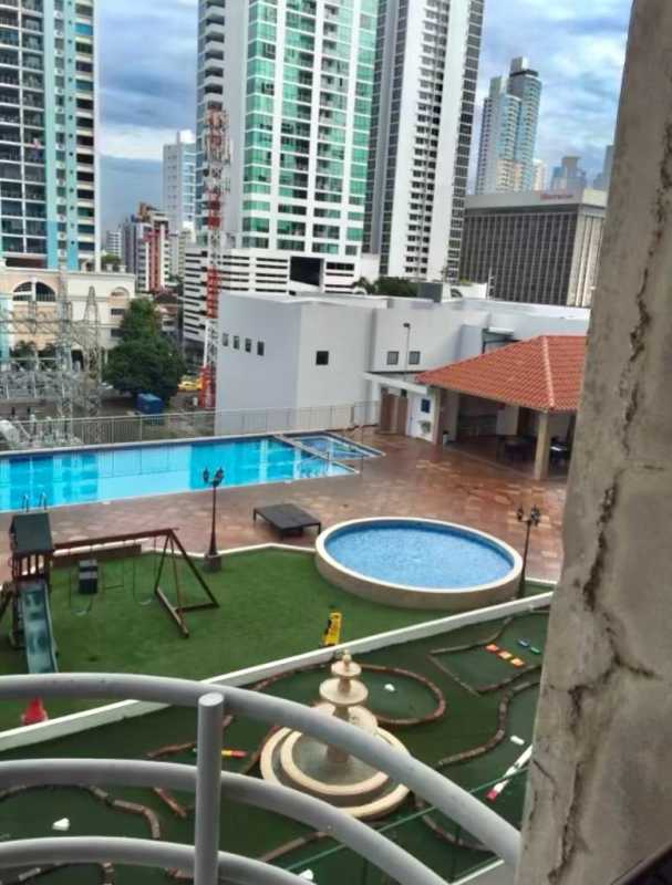View of swimming pools, tennis court, playground, and recreation facilities at PH San Francisco Bay Panama City
