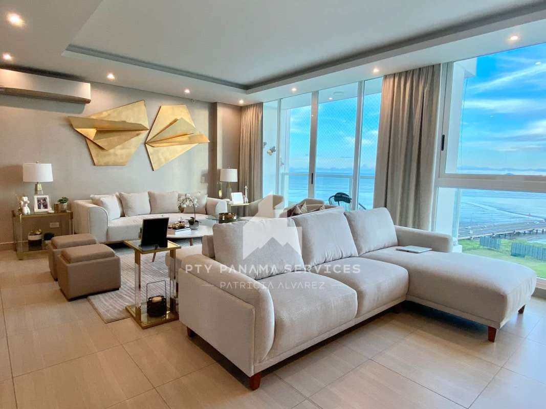 Elegant lobby with natural light floor-to-ceiling windows and modern design at PH Costa del Mar