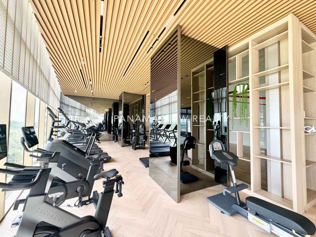 Luxury gym with panoramic view at La Maison Fendi Panama