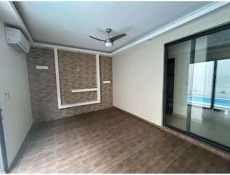 Bedroom with air conditioning and closet modern rental house Panama Pacifico