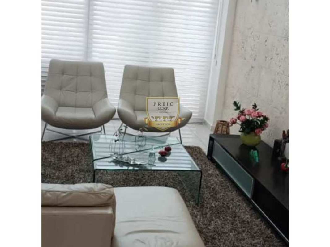 Bedroom with gray walls, pink accents, ceiling fan, AC Costa Sur Panama house