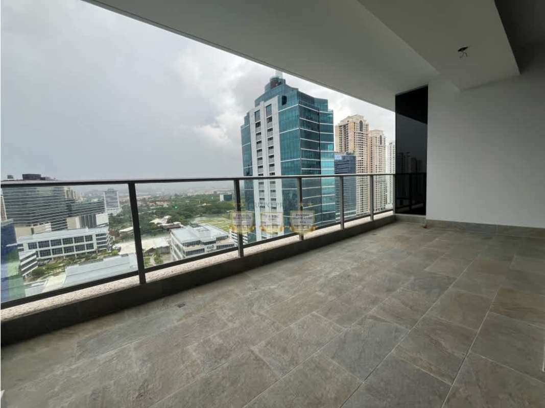 Contemporary bathroom with mosaic accent floating vanity PH Regalia Costa del Este