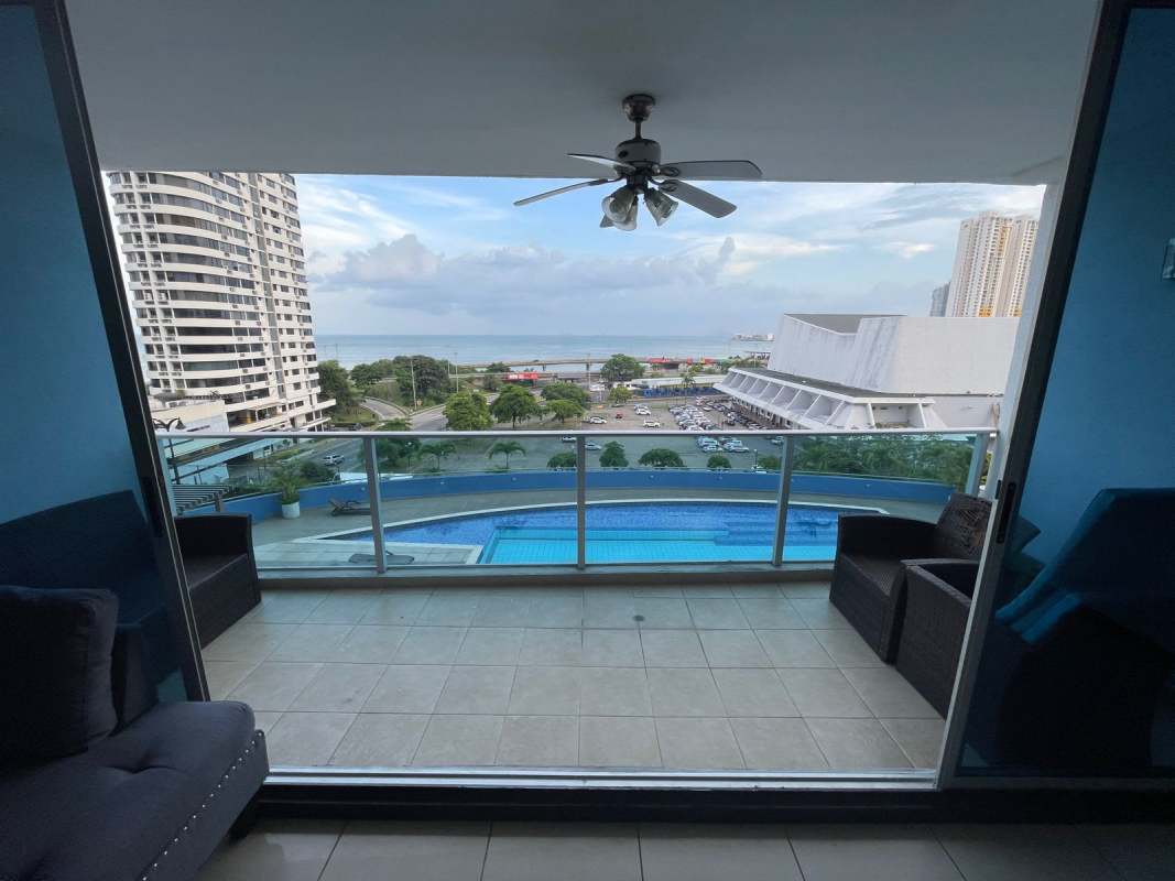 Large balcony overlooking Panama Bay from PH Pacifica Coco del Mar