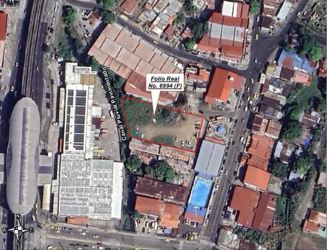 Aerial view of vacant land behind Pueblo Nuevo metro station ideal for mixed-use project