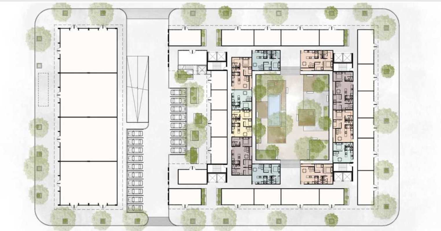 Concept layout aerial for large mixed-use commercial residential development in Calidonia Panama