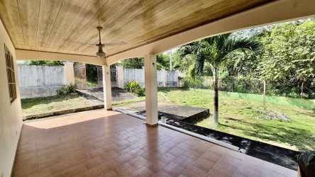Covered tiled patio area perfect for family gatherings Capira countryside Panama