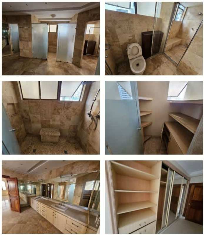 Master bedroom with extensive windows, ocean view, marble floors in PH Belvedere Coco del Mar Panama City