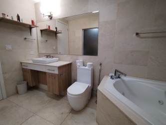 Spacious living area with ocean and canal views from PH Casa Bonita Panama