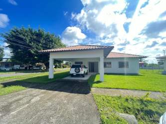 Large grassy yard with trees on corner rental house in David Chiriquí