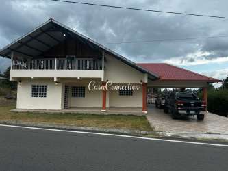 Corner lot two-story house with balcony & carport Paso Ancho Volcán Chiriquí