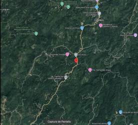 Panoramic satellite view of rural mountain forest land for sale Caballero Antón Coclé Panama