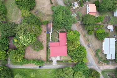 Spacious backyard with mature trees, hedge border and shaded seating area Nueva Gorgona Panama