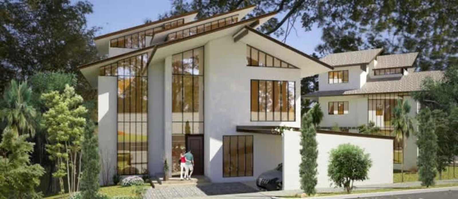 Modern eco-friendly house floor plan three bedrooms parking garden Albrook Panama