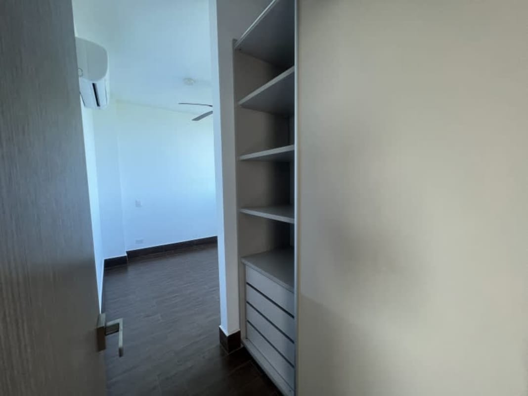 Covered balcony with green view at PH Costamare gated community Panama