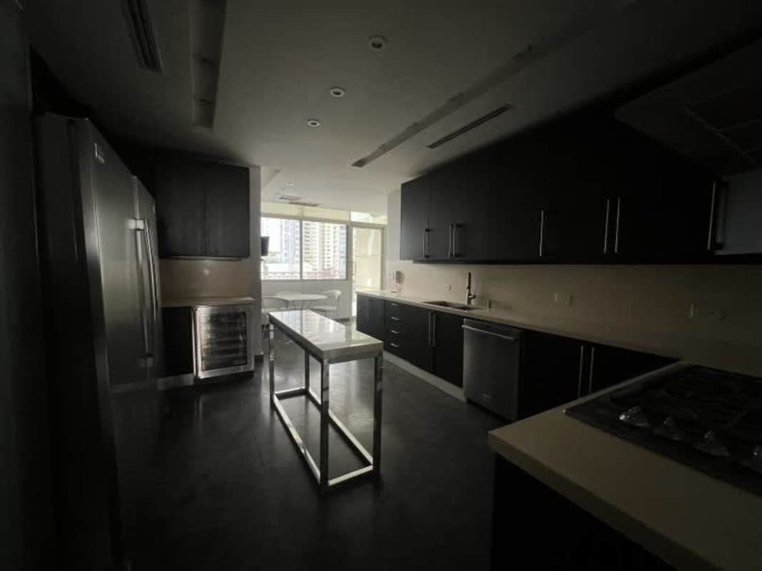 Spacious kitchen with granite countertops stainless appliances large windows PH Pacific Point Punta Pacifica Panama