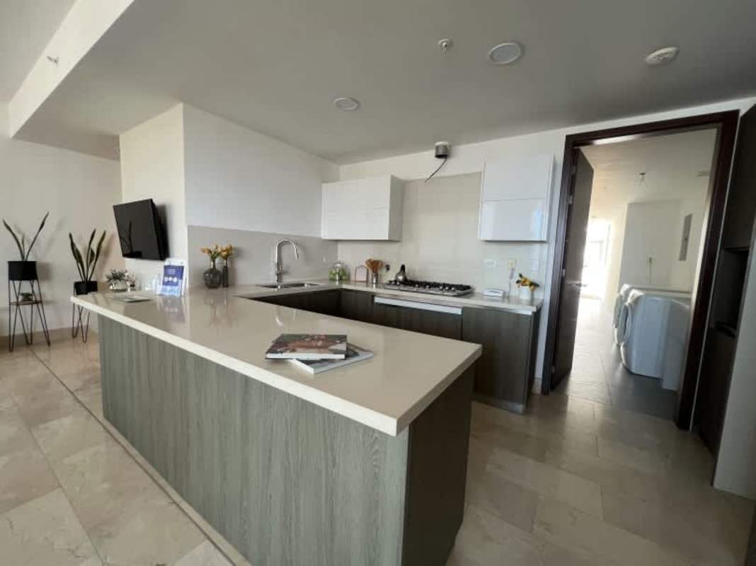 Modern bathroom with marble tiles glass shower in PH Panorama Panama City