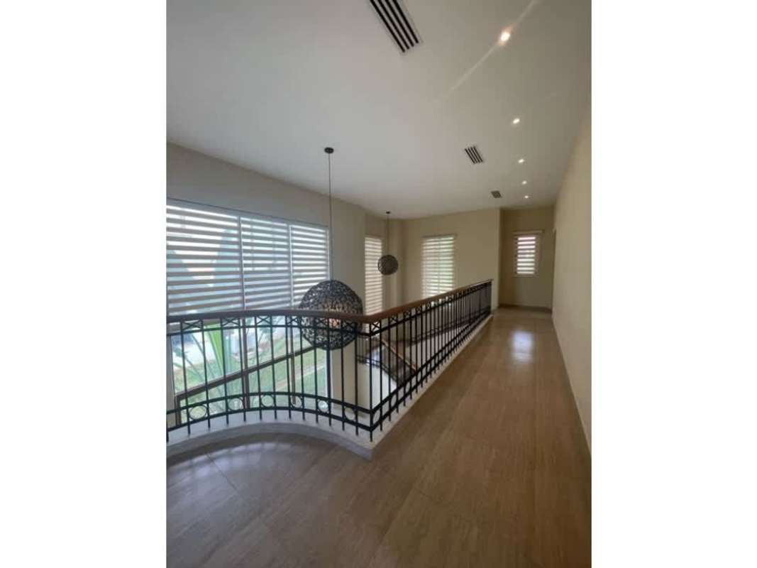 Second floor hallway overlooking foyer in luxury home Los Senderos Clayton