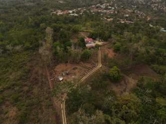 Rural land with dirt road and surrounding trees in Vista Bella Arraiján countryside Panama