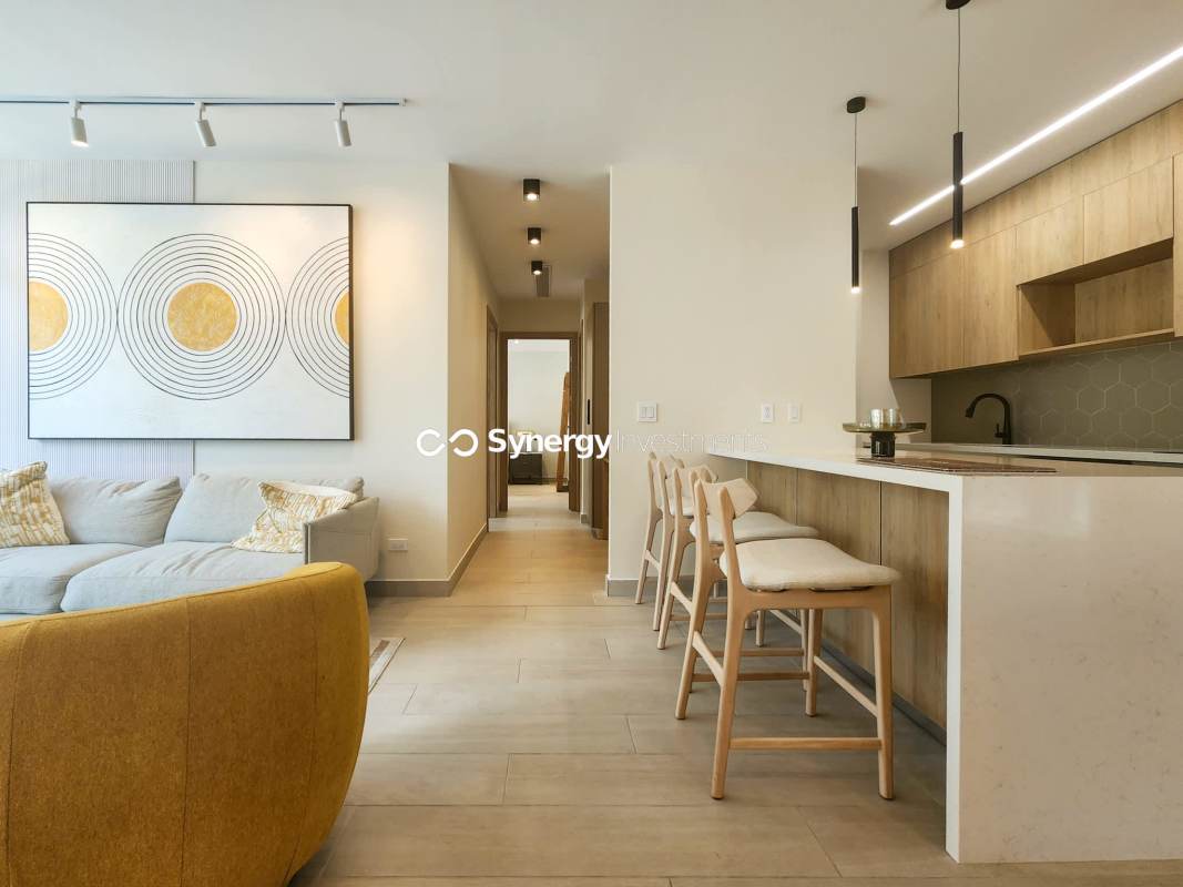 Large bedroom with walk-in closet floor to ceiling windows Costa del Este Panama