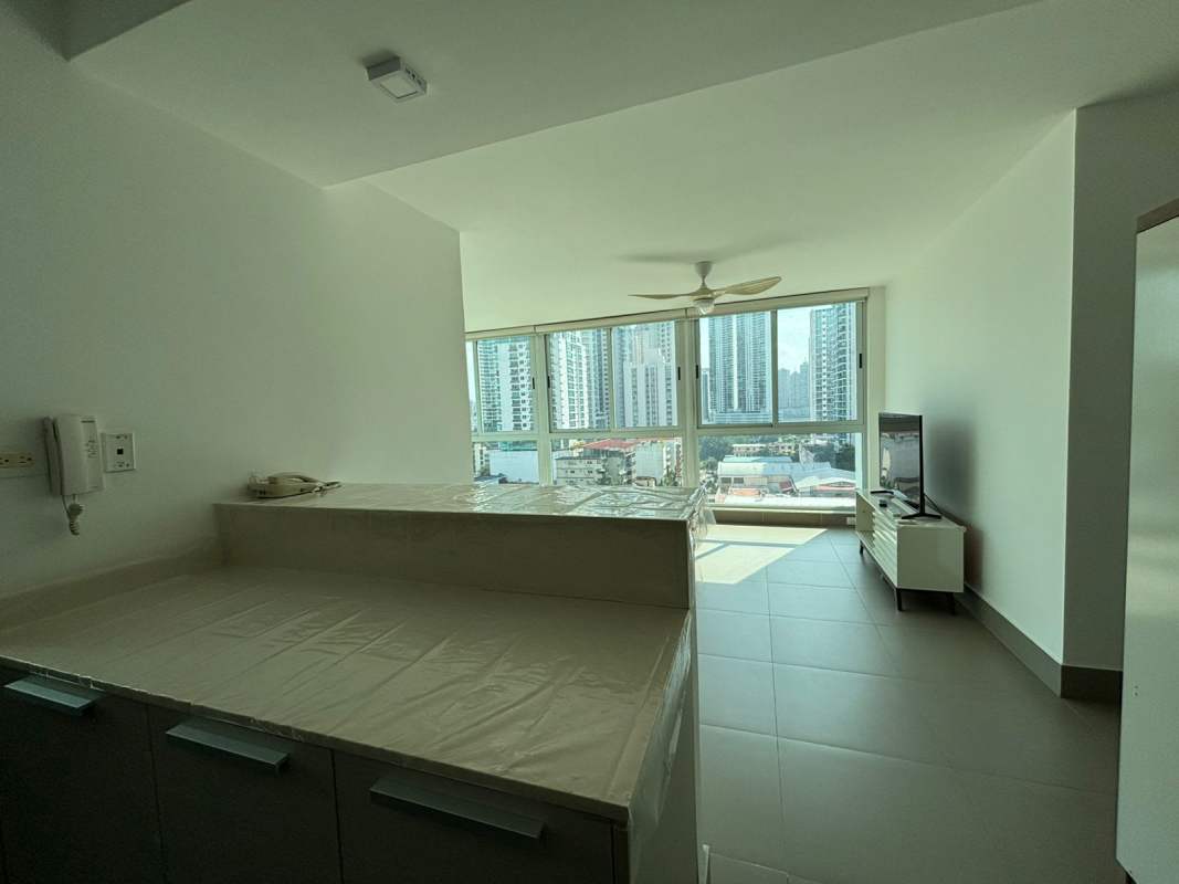 Bright open dining and living area with balcony access in PH Altamira Bella Vista Panama