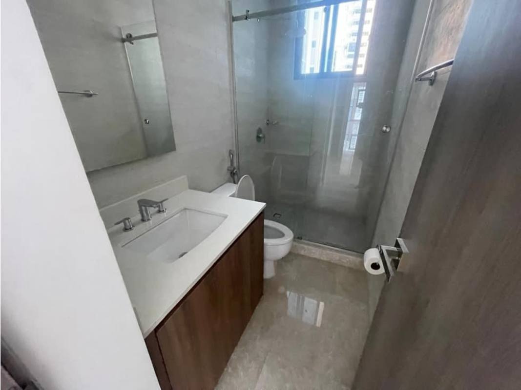 Contemporary bathroom with glass shower and modern design PH Ocean Front Punta Paitilla Panama