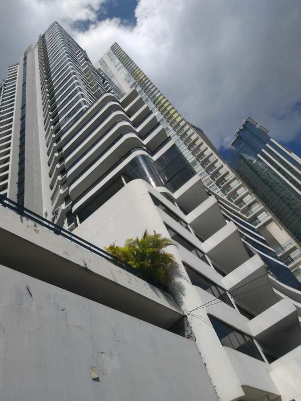 Facade of PH El Cangrejo high-rise residential tower in Panama City