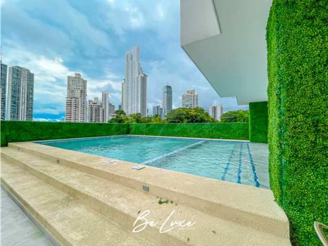 Stylish lobby with green wall vertical garden at PH The Gray in Panama City