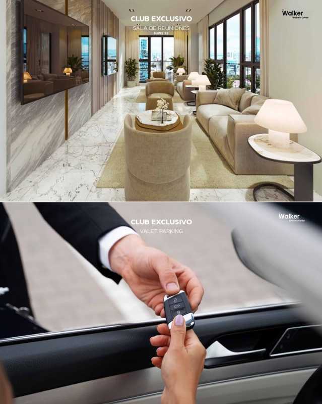 Fitness center with panoramic views, modern equipment and wellness design in The Walker Calle 50 Panama City