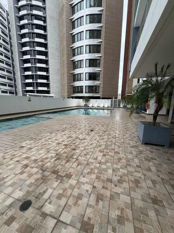 Pool area with lounge chairs at PH Miro Via Argentina El Cangrejo Panama