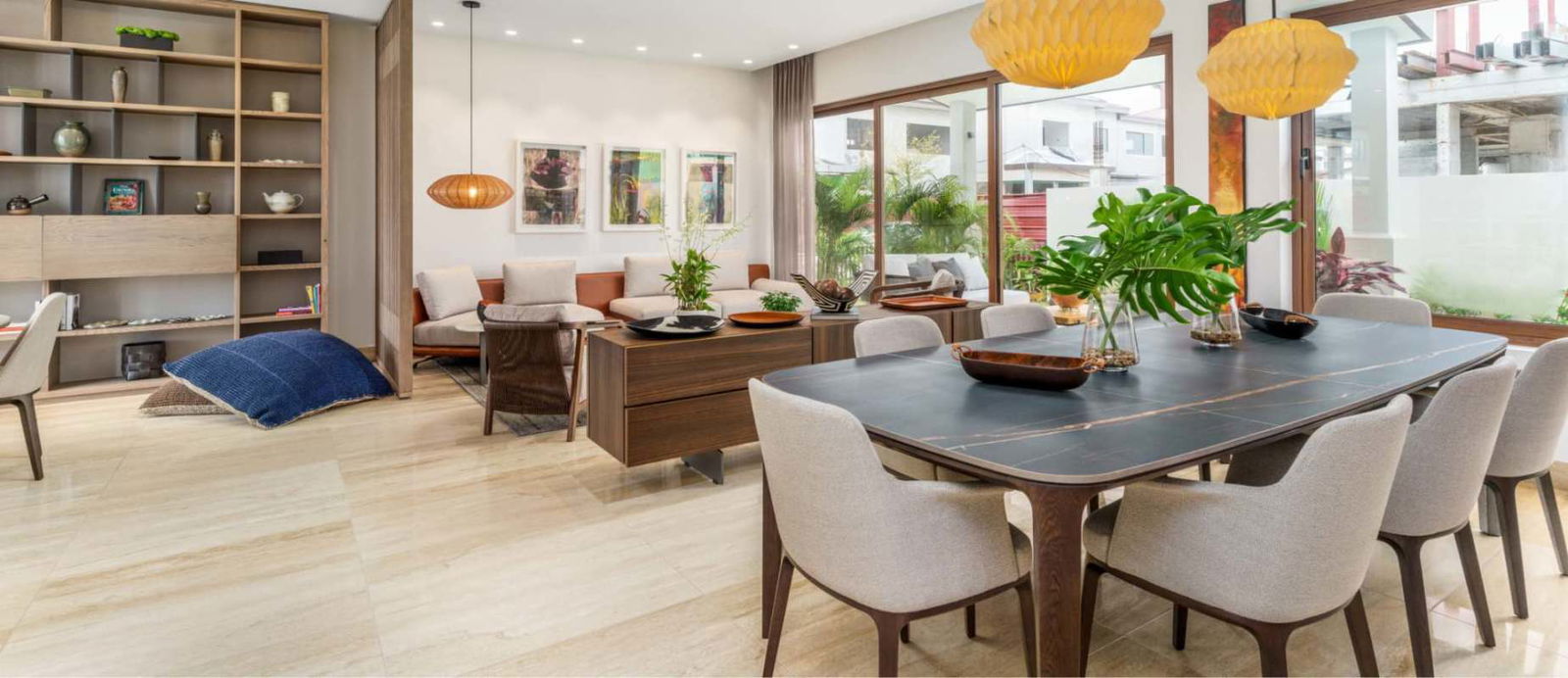 Spacious master bedroom ensuite with large windows overlooking gardens in The Woods Santa María Golf Panama