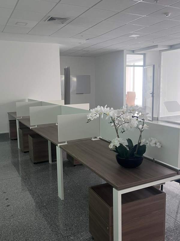 Private cubicle offices with glass partitions modern furnishings PH BICSA Tower Panama City